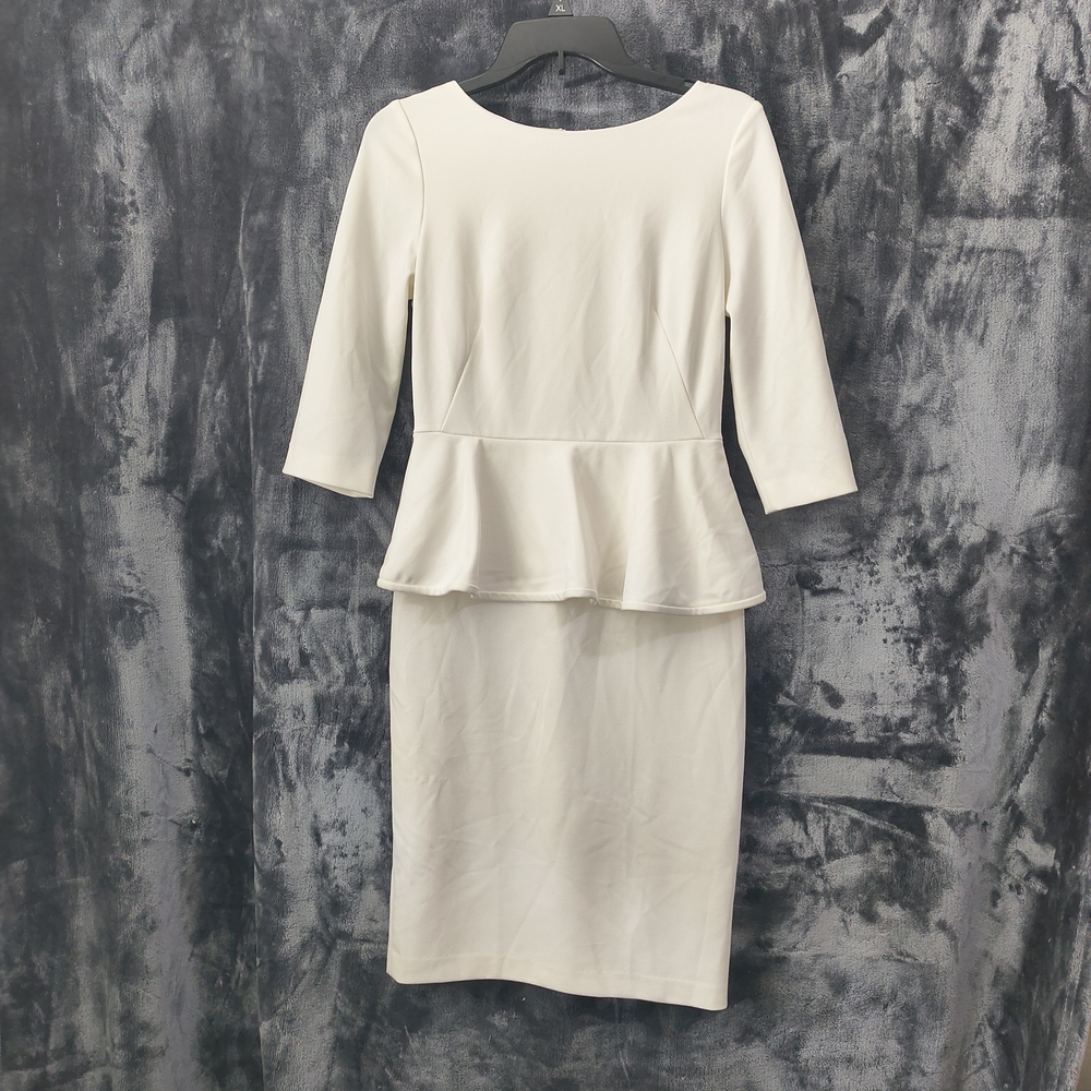Calvin Klein Cream Peplum Midi Dress